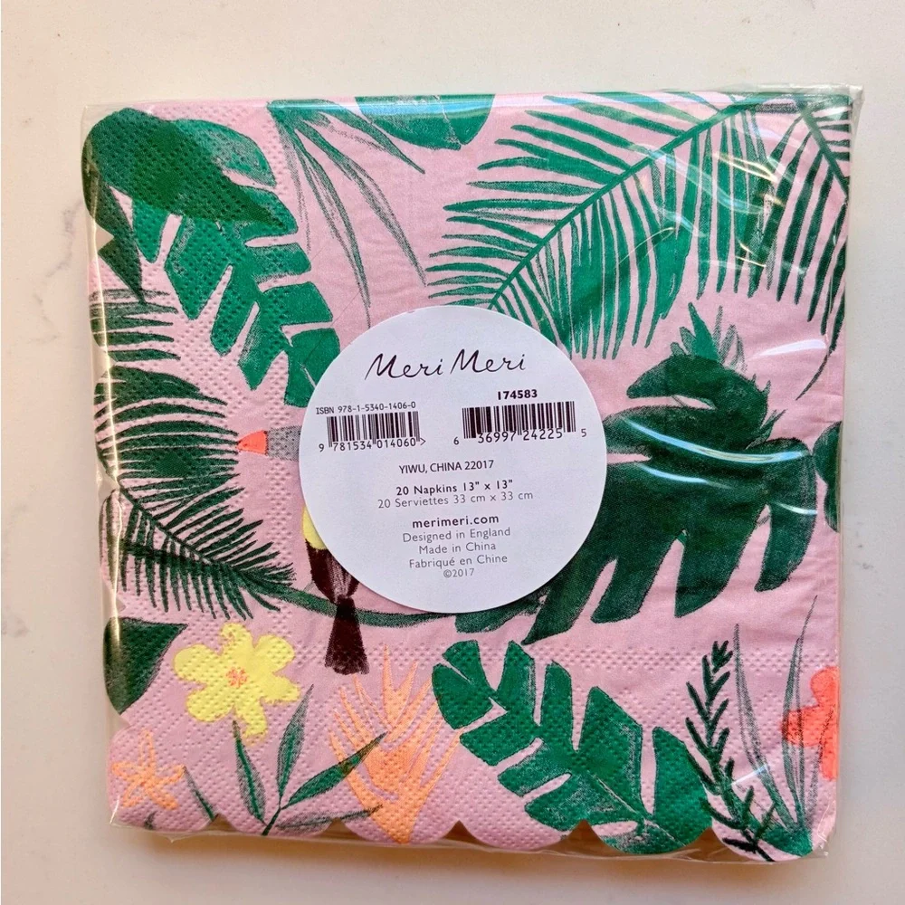 Tropical Party Tableware Set - Green and Pink